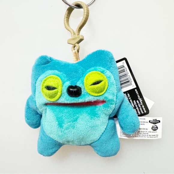 Blue Fuggler Plush Keychain with Yellow Eyes NWT - Picture 1 of 1